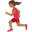 woman running, medium-dark skin tone